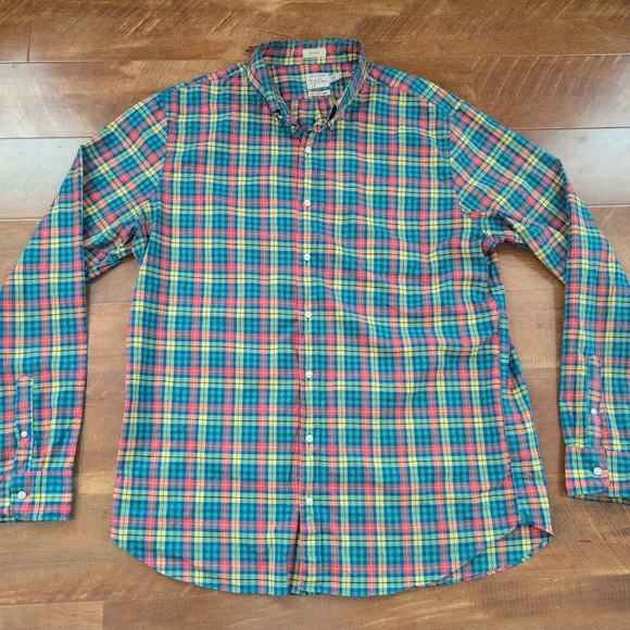 J Crew Men's Multicolor Plaid Shirt, XLT Tall Shirt - Picture 1 of 4
